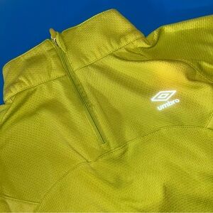 Umbro lime green running quarter zip